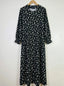 Black Floral Maxi Abaya - Ivory Whisper HJ1650