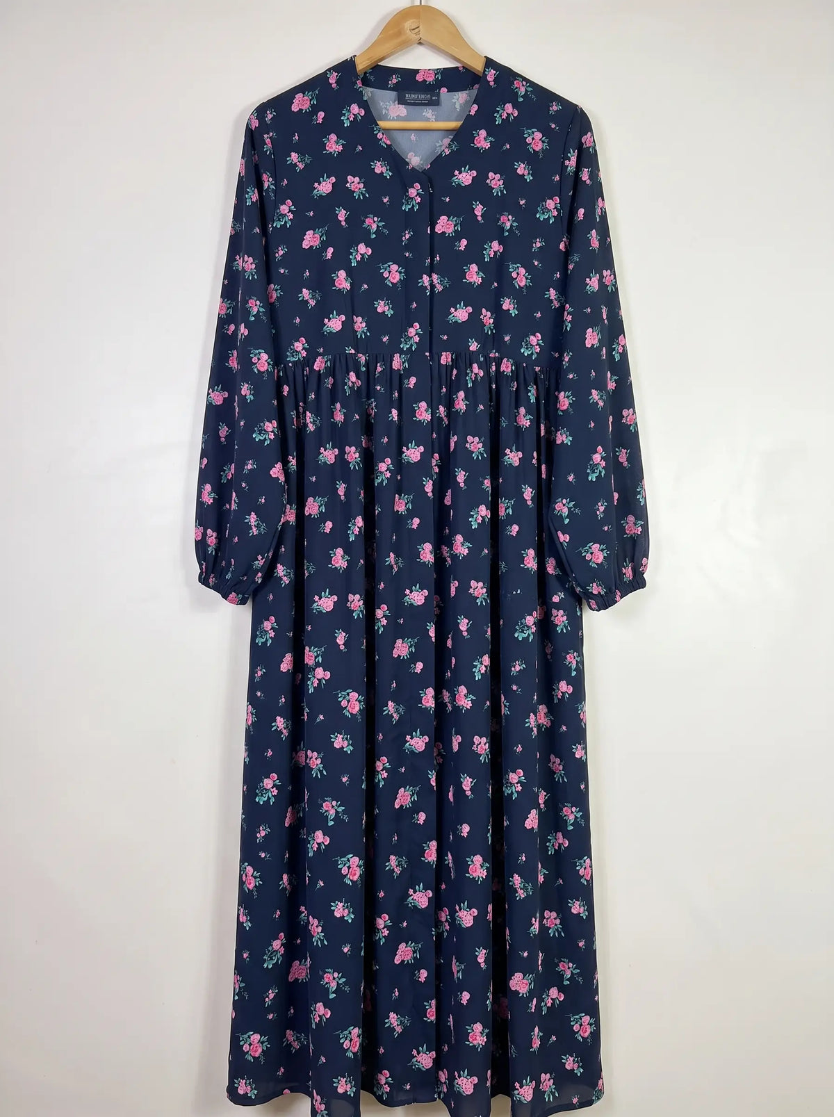 Blue - Floral Front Open Chun Abaya HJ1657 Main image