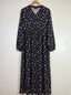 Black - Floral Front Open Chun Abaya HJ1658