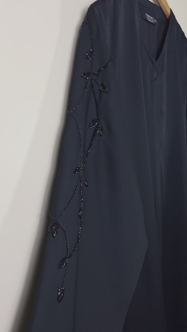 Black - Rania Luxe Abaya HJ1681