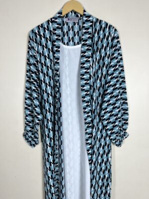 Aquamarine - Attached Inner Chic Abaya HJ0660 - Image 2