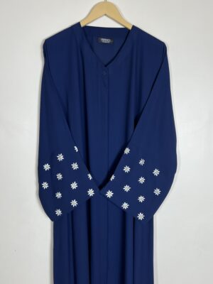 Blue - Petals Embroidery Abaya HJ0913 - Image 2