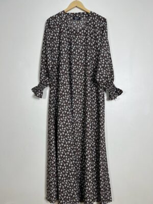 Brunette - Floral Maxi Abaya HJ0924 - Image 1