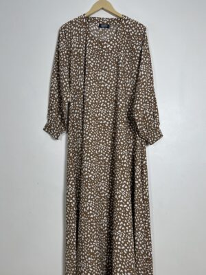 Caramel - Printed Maxi Abaya HJ0938 - Image 1