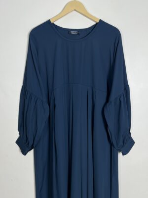 Prussian Blue - Pleated Abaya HJ0952 - Image 2