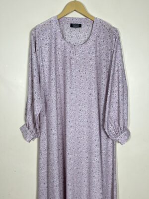 Pale Purple - Floral Maxi Abaya HJ0970 - Image 2