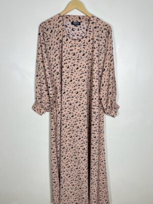 Fawn - Printed Maxi Abaya HJ0971 - Image 1