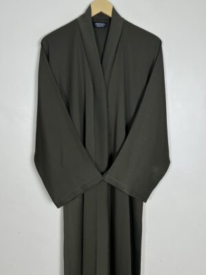 Deep Olive - Serenity Pleat Abaya HJ0974 - Image 2