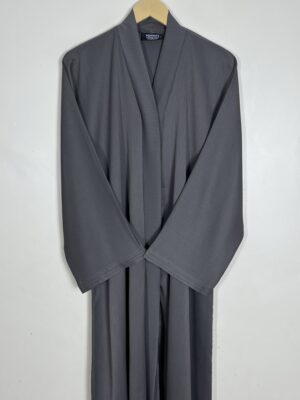 Grey - Serenity Pleat Abaya HJ0978 - Image 2