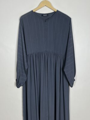 Grey - Elegant Zip Chun Abaya HJ0980 - Image 2