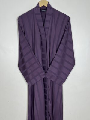 Purple - Striped Zoom Luxe Abaya HJ0993 - Image 2