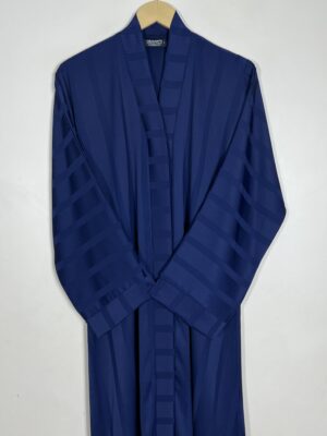 Blue - Striped Zoom Luxe Abaya HJ0994 - Image 2