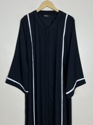 Black - White Pipen Majesty Abaya HJ0999 - Image 2