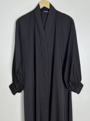 Dark Brown - Front Open Abaya HJ1021 - Image 2