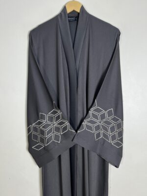 Dove Grey - Sapphire Luxe Abaya HJ1010 - Image 2