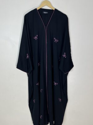 Mauve - Butterfly Bow Abaya HJ1071 - Image 1