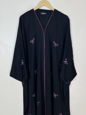 Mauve - Butterfly Bow Abaya HJ1071 - Image 2