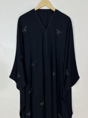 Green - Butterfly Bow Abaya HJ1072 - Image 2