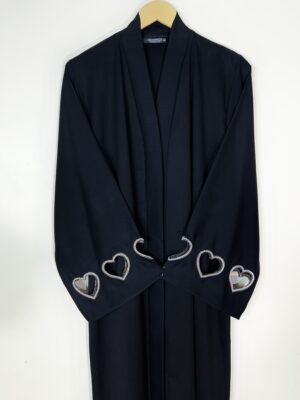 Black - Charmed Hearts Abaya HJ1084 - Image 2