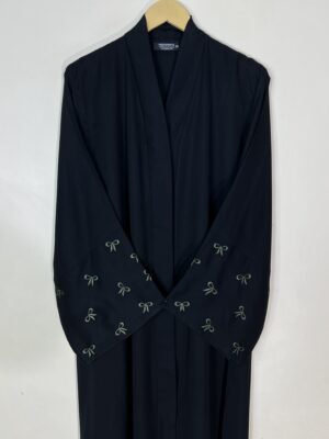 Green - Bow Sleeves Abaya HJ1091 - Image 2