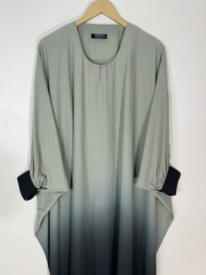 Pistachio - Dual Tone Butterfly Style Abaya HJ1080 - Image 2