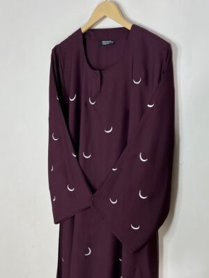 Maroon - Celestial Moon Abaya HJ1095 - Image 2