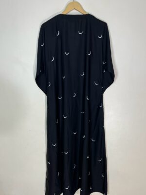 Black - Celestial Moon Abaya HJ1096 - Image 3