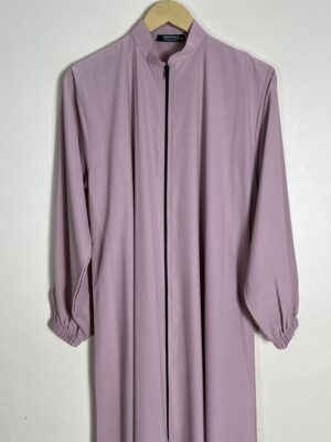 Baby Pink - Zipper with Collar Abaya HJ1048 - Image 2