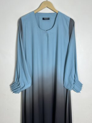 Sky Blue - Luxe Dual Tone Abaya HJ1040 - Image 2