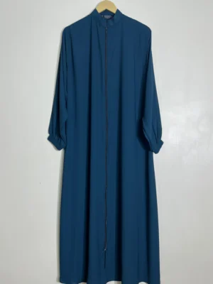 Teal - Zipper with Collar Abaya HJ1124 - Image 1