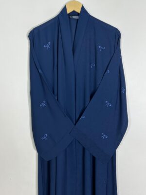 Blue - Classic Bow Abaya HJ1104 - Image 2