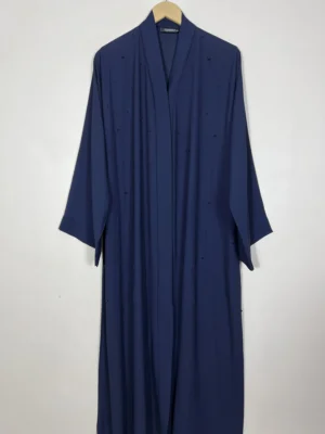 Blue - Pearls Adorned Classic Abaya HJ1143 - Image 1